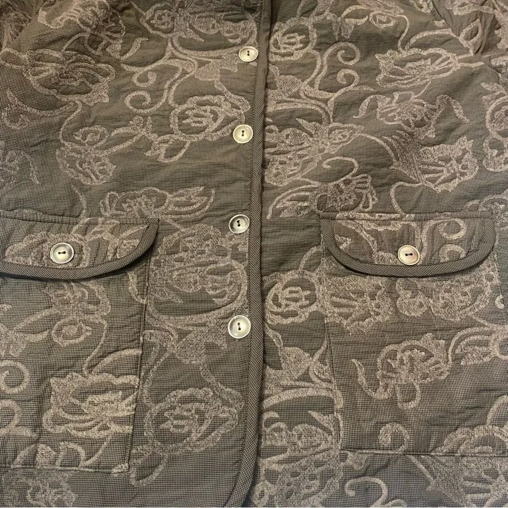 Focus Textured Tapestry Button Down Collared Jacket/Blazer Women's Size Small
